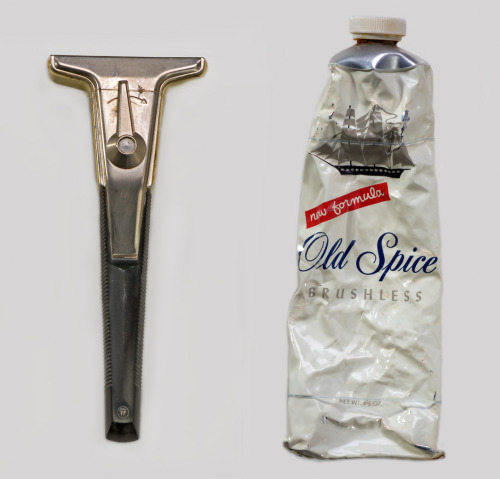 Original Razor and shaving cream used by Michael Collins on Apollo 11 mission.