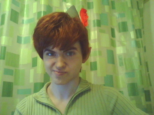 (yes, i like silly facial expressions) More fun with the new Peter Pan wig, makeup, hat, and faces. 