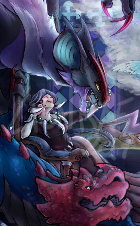 Elite Four Drasna and her full League team for the Pokétrainer’s Guide, a 100-page Pokémon fanbook i