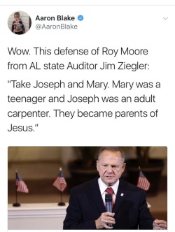 hungry-hobbits: bemusedlybespectacled:  weavemama:  conservatives: being gay is wrong because the Bible says so   also conservatives: being a pedophile is right because of these Bible people  is… is he saying that Mary had sex with Joseph and that was