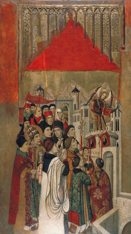 Jaume Huguet - Apparition of Saint Michael at the Castle of Sant'Angelo (c. 1455).