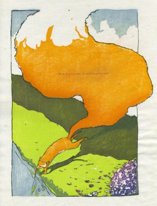 Andy Farkas (American, based Asheville, NC, USA) - The World In A Fox&rsquo;s Tail. Moku Hanga Color