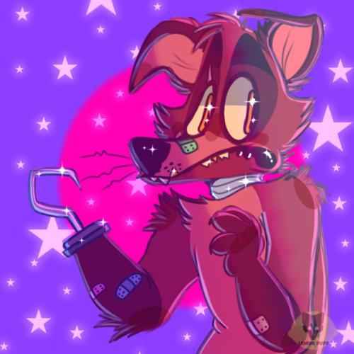 lemonpupp: wanted to test a more cartoony style so of course i drew foxy [do not use in any way || a