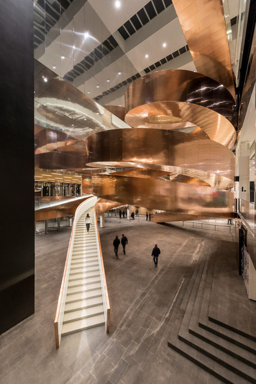 Porn photo itscolossal:  A 10-Ton Copper Staircase Designed