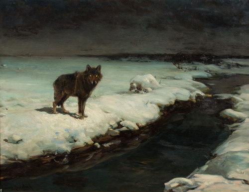 polishpaintersonly:“Wolf” by Alfred Wierusz-Kowalski (Polish;1849-1915)oil on canvas, private collec