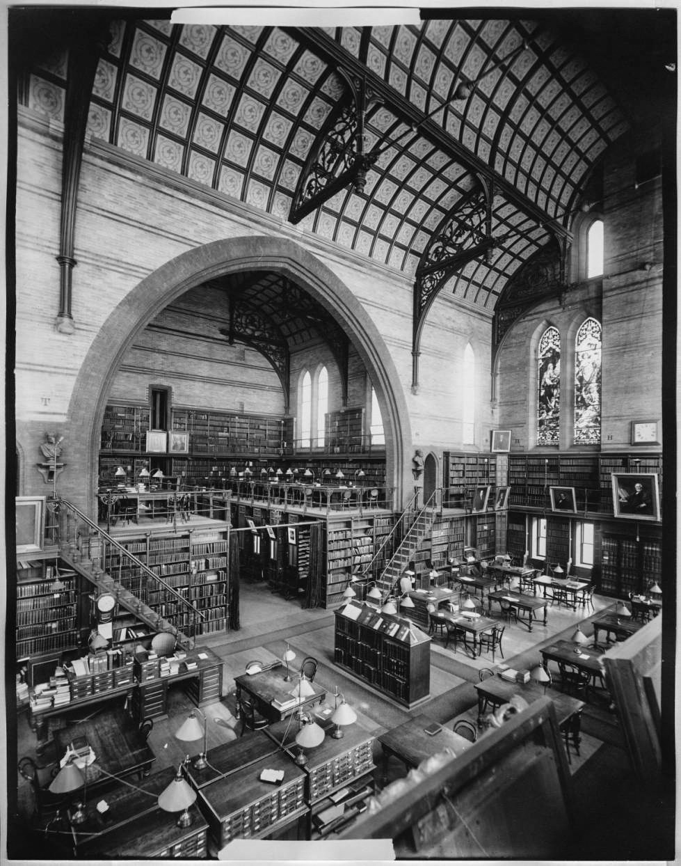 archimaps:
“ Inside the library of Columbia College on 49th Street at Madison Avenue, New York City
”