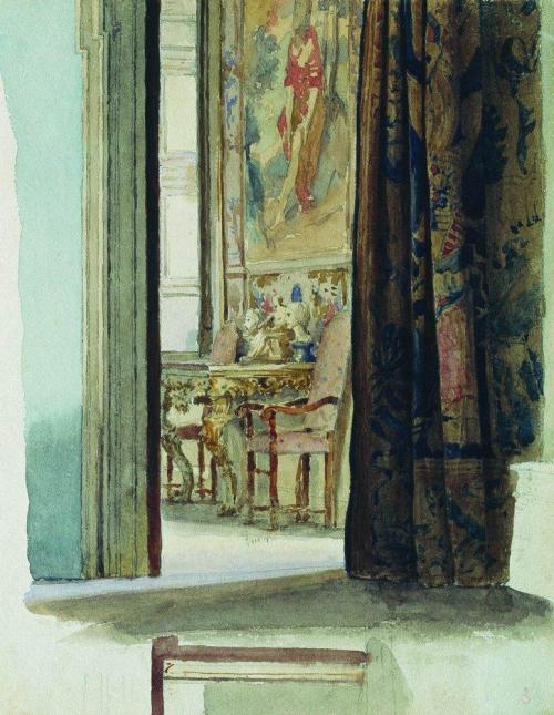 artist-bronnikov:Fragment of the interior, Fyodor Bronnikov