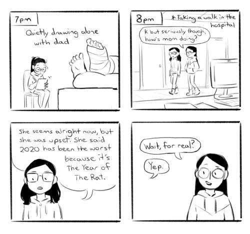 A little comic about a Chinese-Canadian family on Feb 2, 2020, before the virus was declared a pande