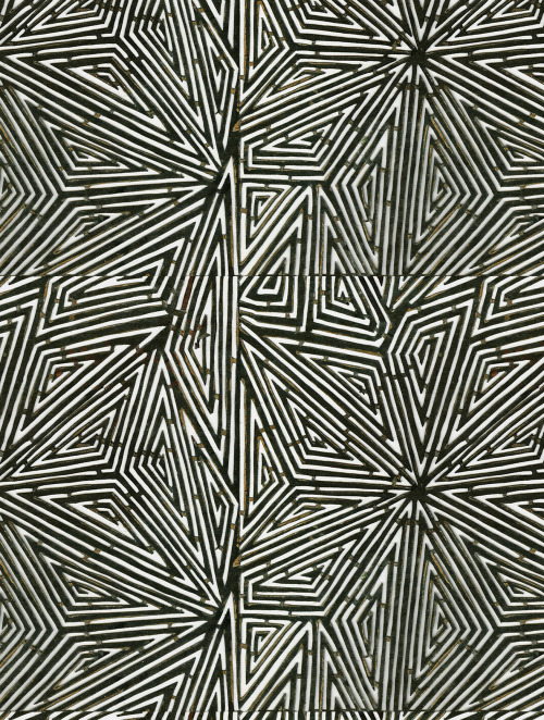 thedesigncenter:Japanese katagami stencils from the late 19th/early 20th century. Felted fibers and 