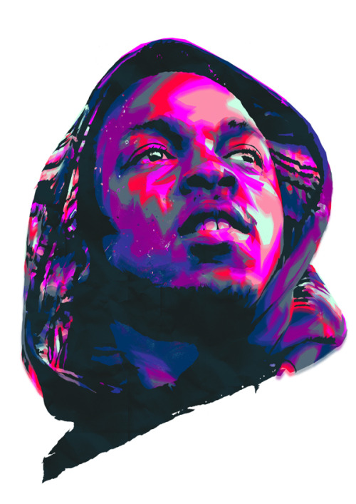 machine-factory:  Colorful digital portraits by artist Mink Couteaux aka Merged Visible.  Taken from his series “Dead Rapper” and “Next Generation Rappers” and a solo Kanye piece for good measure.