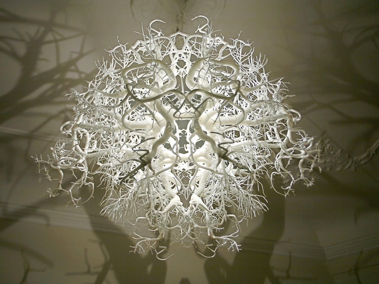 itscolossal:  This chandelier from Hilden &amp; Diaz projects the shadow of a