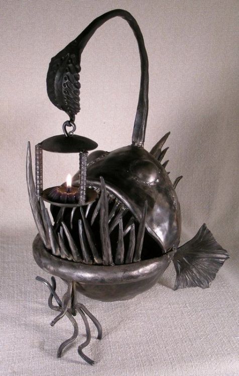 treasures-and-beauty:Anglerfish Candle Holder by PrimaMateriaJewelry