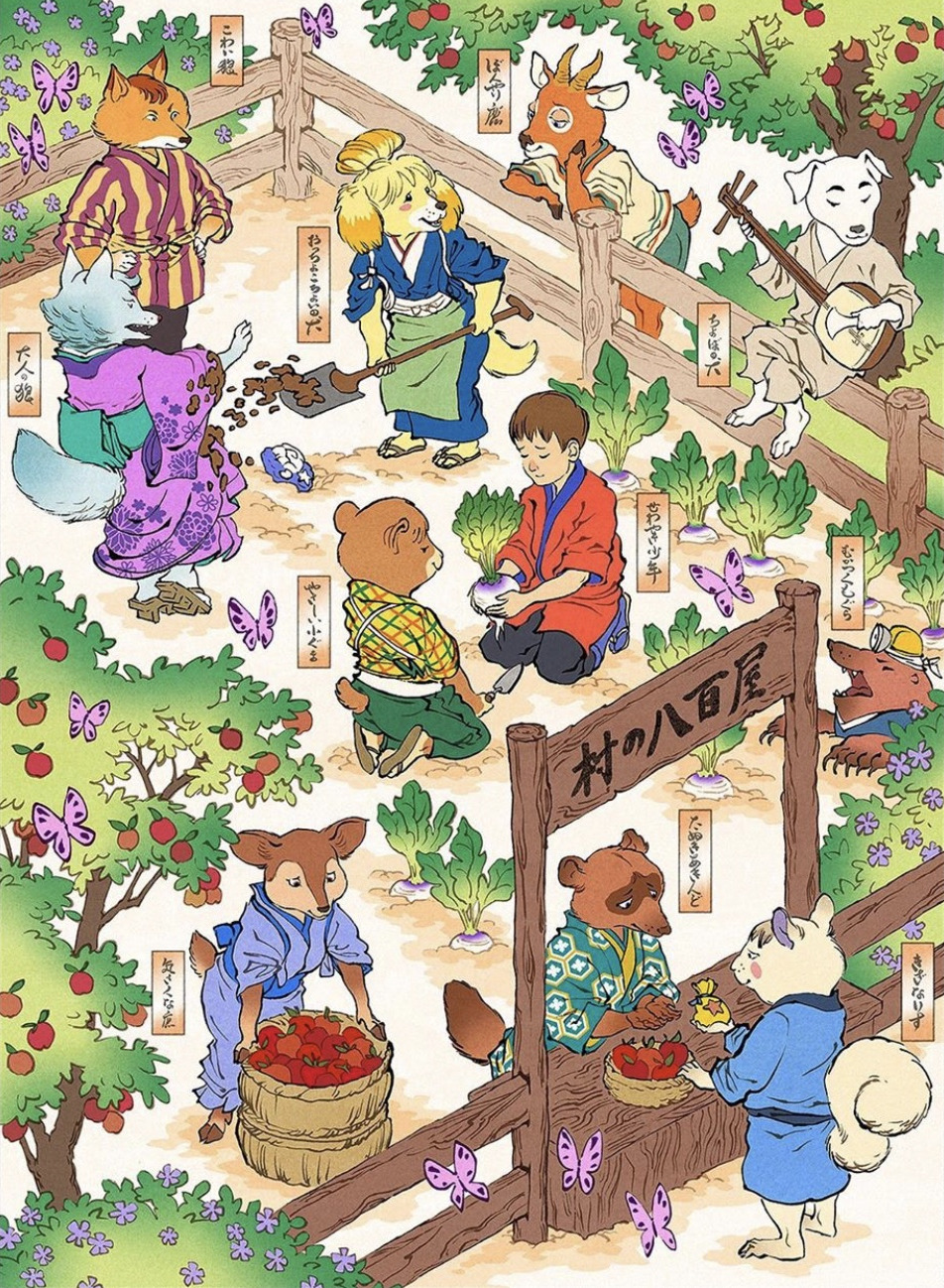 retrogamingblog2:Nintendo Characters in Traditional Japanese Art Style