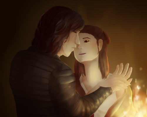 A Reylo Fan art by @kazeot (Instagram: Kazelee) Based on “The Procuress” by Gerrit van H