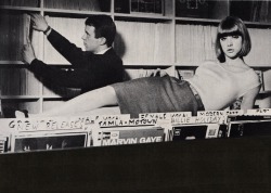 gentlemanlosergentlemanjunkie:  Record bar inside menstore on Carnaby Street, mid 1960s. 