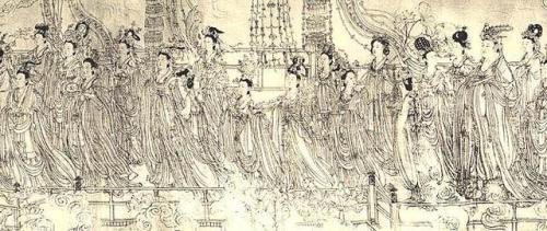 sinethetamagazine:Eighty-seven Immortals (八十七神仙卷) by Wu Daozi (吳道子). Ink on silk handscroll. ca. 685