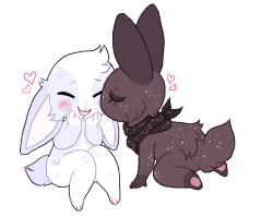 loppyrae:some bunny girlfriends. the night sky fell in love with a cloudy day.Ahhhhcutebuns &lt;3