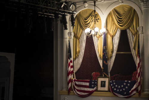 thecivilwarparlor:The balcony on Tuesday at Ford’s Theater, where President Abraham Lincoln was assa