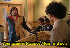 timew0ntmakethingsbetter:  Moss being uncomfortable in the courtroom (The IT Crowd - 04x06)  “I’ve not had good experiences with the legal system. Well, when I was 11,I broke the patio window, and my mother sued me. I’m still paying costs.”  