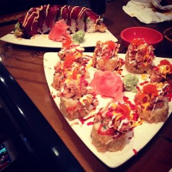 sushi galoreeee 😍❤️🙌 #cravingsatisfied