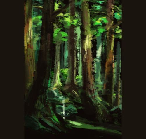 Digital background painting study from Princess Mononoke again (guess that’s the only movie I’m ever