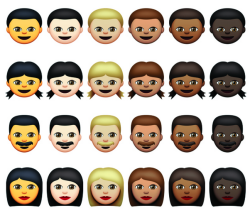 highkeygay:  literallytech:Apple just pushed the latest OS X update to developers and inside is what we’ve all been waiting for: Racially Diverse Emoji!   the yellow??? or are they just meant to be smilies ifs its asian i s2g apple cmon now