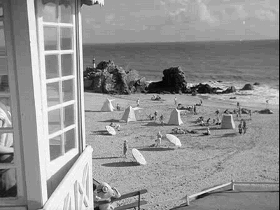 the-hulot-universe:Martine’s holiday with windows. (Mr Hulot’s Holiday, Tati, 1953)Portr
