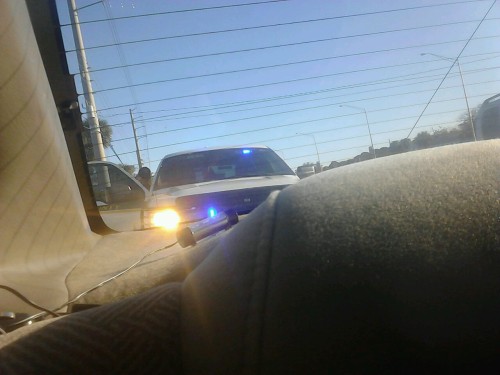 we just got pulled over for speeding lol