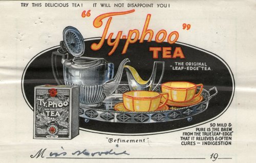 vintage billhead advertising Typhoo Tea c1932