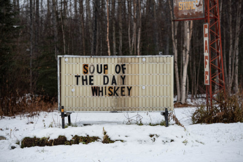 A little levity. Funny sign along the road up to Hatcher Pass, Alaska