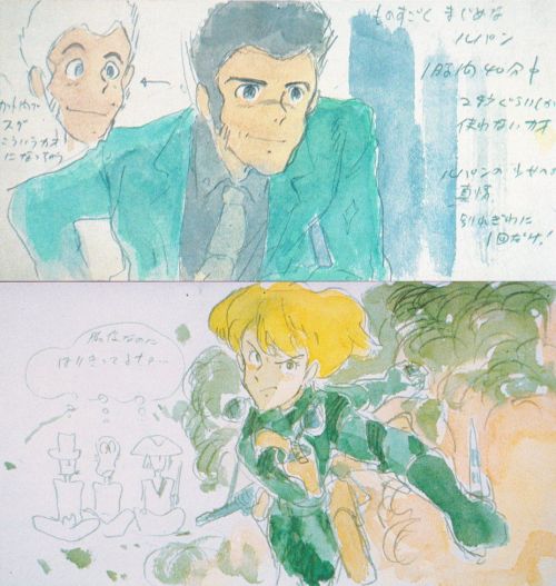 lupinviii:watercolor concept sketches from Hayao Miyazaki’s ‘Lupin the Third: The Castle of Cagliost