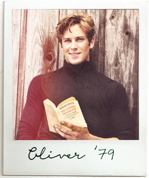 Old photo of Oliver as an undergraduate, reading a book