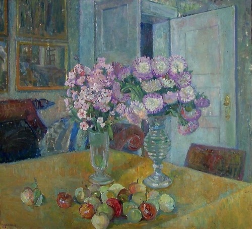 Autumn Flowers and apples  -  Oluf Wold-Torne. 1908Norwegian  1867-1919