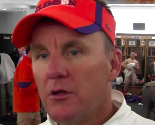 notashamedtobemen:  After the 2012 Orange Bowl, the Clemson football players shower and dry off in the locker room. They don’t seem to mind the reporters and cameras. 