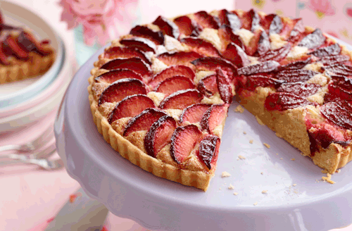Plum frangipane tart