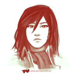 planet-razzmatazz:It’s… late. I drew Mikasa.