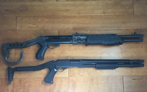 gunrunnerhell:FoldersQuick side-by-side shot of my SPAS-12 and my budget shotgun project from a few 