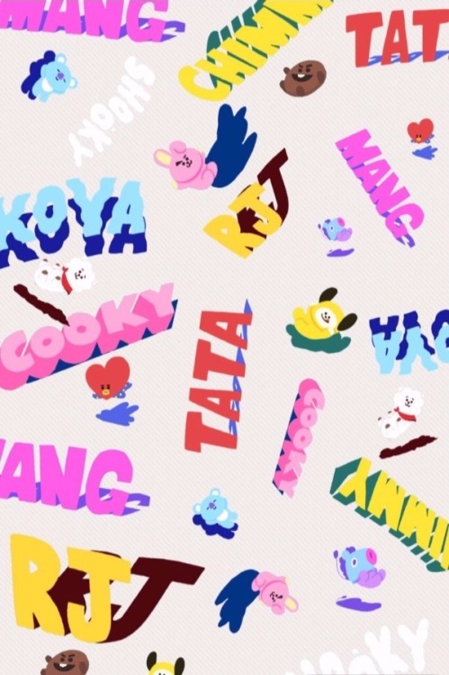 BT21 Wallpaper The second image repeats endlessly. The third image is a sample of that repeatin