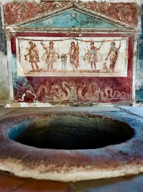 Fresco In The Form Of A Lararium. Tavern Of Lucius Vetutius Placidus, In Pompeii.