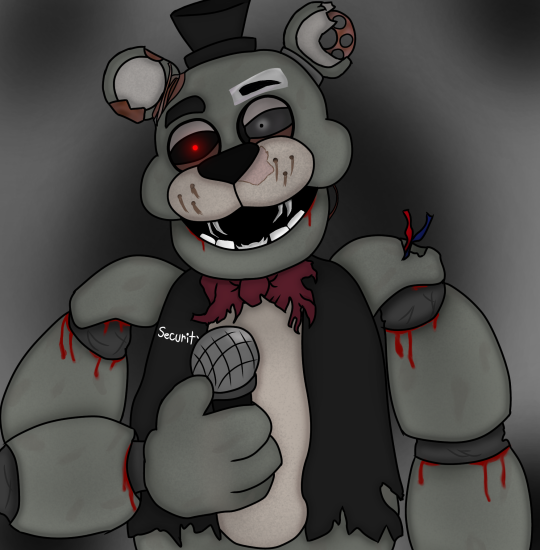 Tried drawing Freddy from memory. Forgot his defined muzzle, remembered the  eyebrows! : r/fivenightsatfreddys