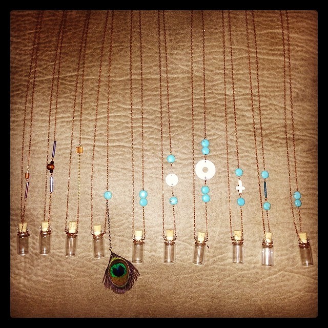 I made these necklaces for Burning Man gifts so that people may take a bit of the