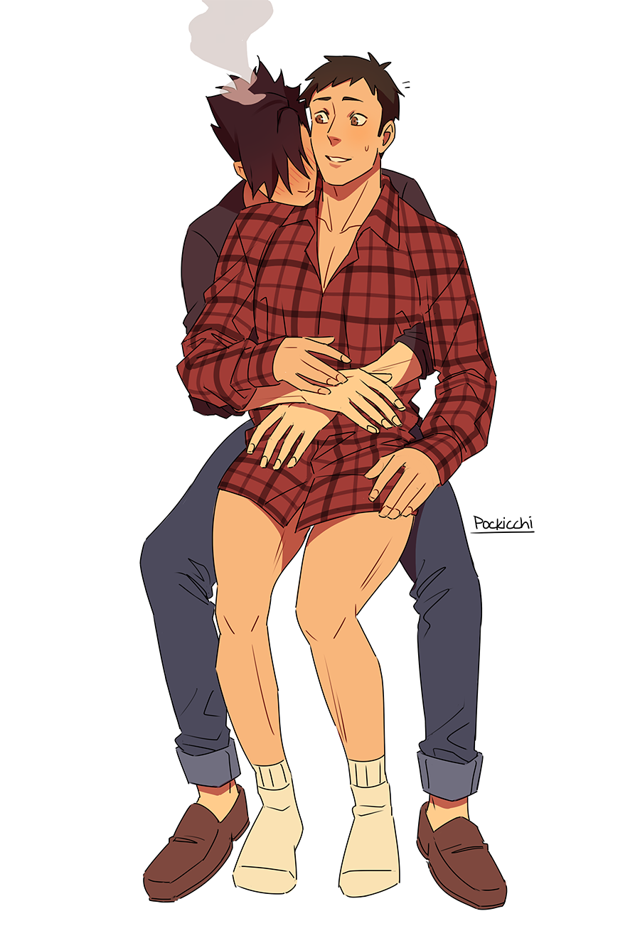 pockicchi:  daichi would look so good w kuroos plaid shirt sry this is 100% self