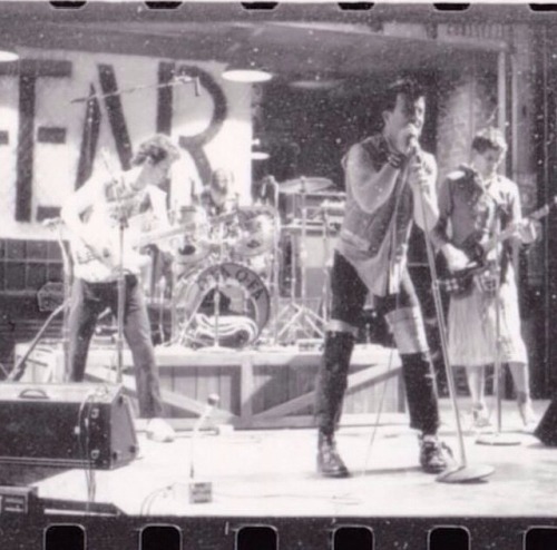 FEAR on the set of Saturday Night Live the night of their musical guest appearance, 1981.