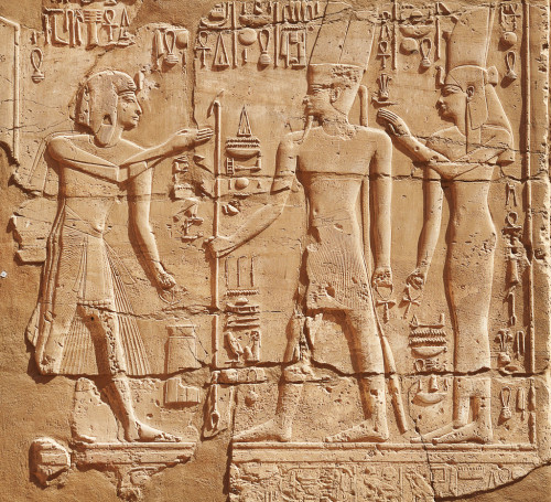 King Seti I before Amun-Re and MutBas relief depicts King Seti I (r. 1290-1279 BC) of the 19th Dynas