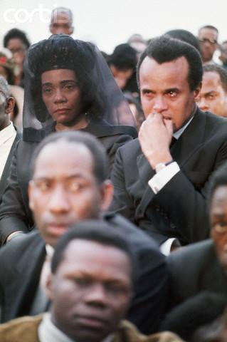 afrikan-mapambano:   Harry Belafonte & Coretta Scott King at Dr. King’s funeral, Atlanta, Georgia, 1968. This pic is so powerful and touching  