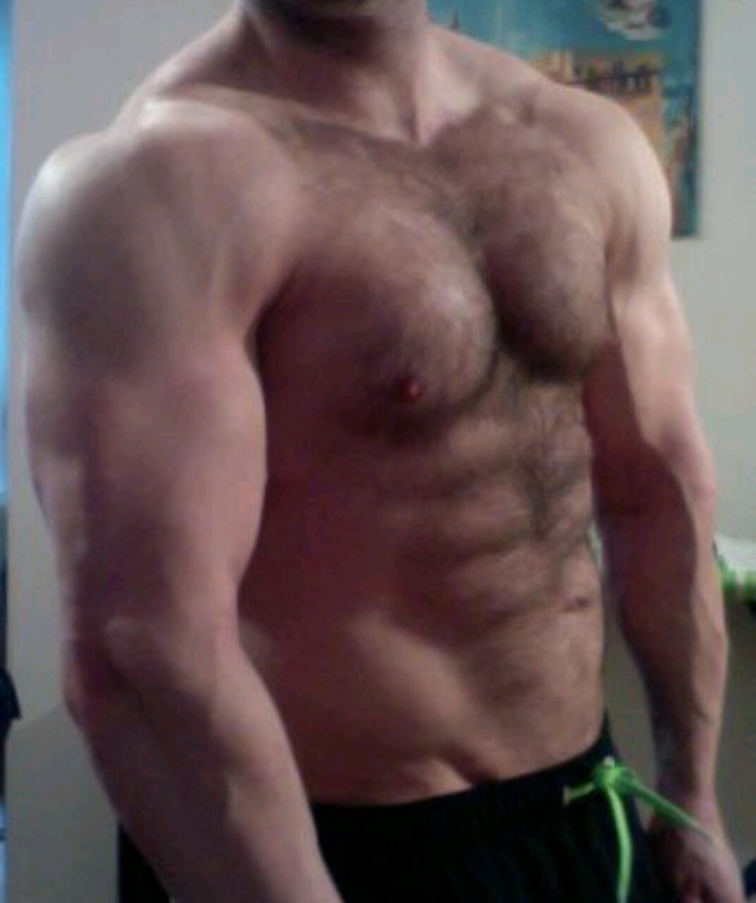 above8inch:  letting the chest n belly hair grow xD also cutting wood seems to pay