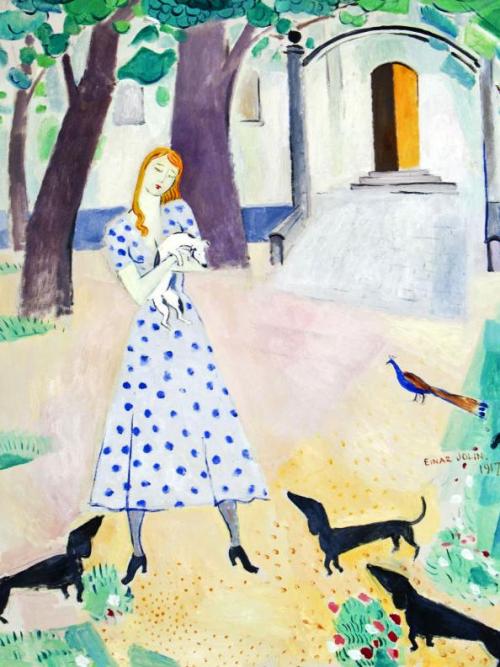 Einar Jolin (1890-1976)Flickan med hundarna (the girl with the dogs) ,1917  