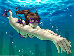 Commission - Carri Redwake Diving by RoninDude 