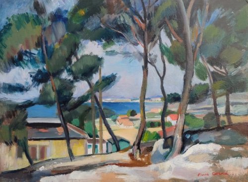 Vitrolles,  Provence-Alpes-Côte d'Azur   -    Pierre Cornu, 1937French, 1895-1996Oil on panel, 33 x 