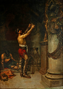   Victorious Gladiator Offering Arms to Hercules